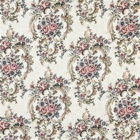 Designer Fabrics 54 in. Wide Burgundy- Green And Blue- Floral Tapestry Upholstery Fabric F641